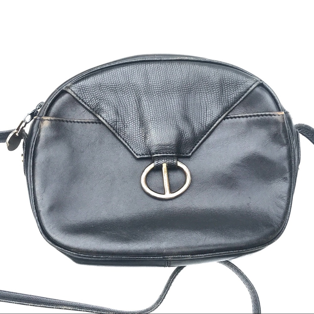 Dior Black Leather Shoulder Bag with Silver-Tone Hardware